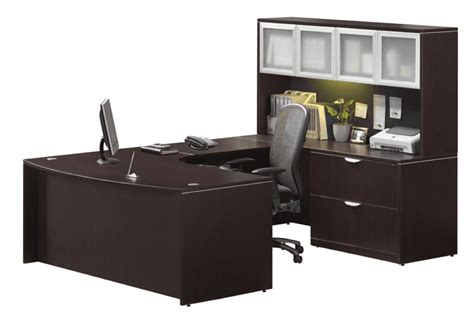 U Shaped Desk with Hutch and Lateral Drawers | Office Barn