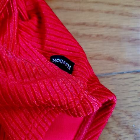 Reebok Swim Nwot Reebok Solid Red High Cut Leg Ribbed One Piece