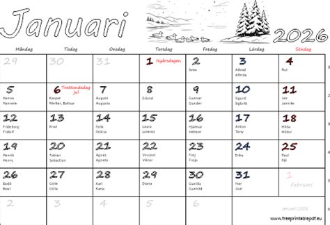 kalender  januari   utskrift   versioner gratis