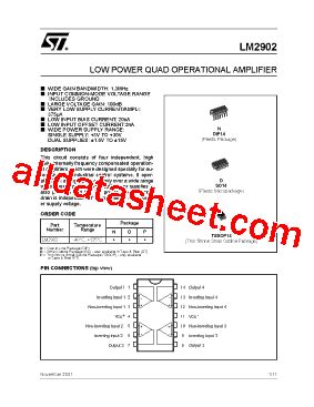 LM2902 Datasheet PDF STMicroelectronics