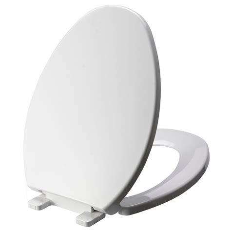 Glacier Bay Elongated Front Closed White Plastic Toilet Seat With Slow