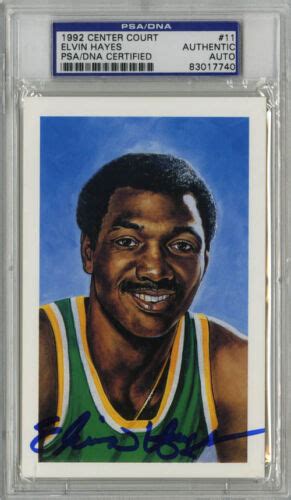 Elvin Hayes SIGNED LE Center Court Card HOF Rockets Bullets PSA DNA