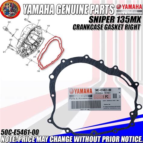 SNIPER 135 MX GASKET CRANKCASE RIGHT YGP Genuine 50C E5461 00