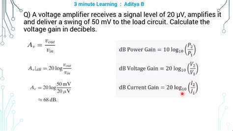 What Is Voltage Gain In Decibels Youtube