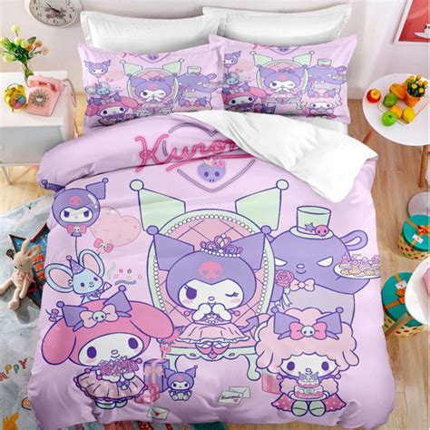 My Melody Und Kuromi Duvet Kawaii Cartoon Bettw Sche Set Etsy De