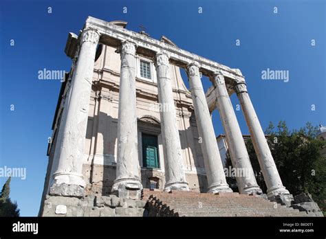 Temple Of Antonius And Faustina Roman Forum Rome Italy Stock Photo