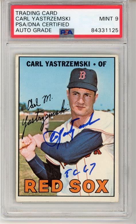 Carl Yastrzemski Hof Signed Autograph 1967 Topps Card 355 W 67 Tc