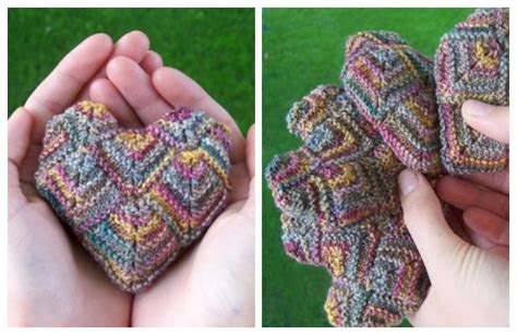 Heart Sachet, Mitered Square, Hearts Free, Free Knitting Pattern ...