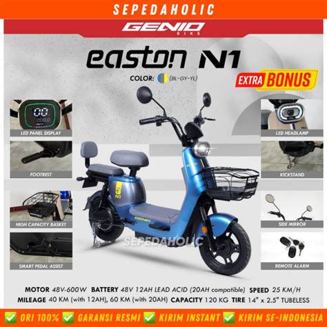 Jual Sepeda Listrik Genio Easton N Electric E Bike Watt By United