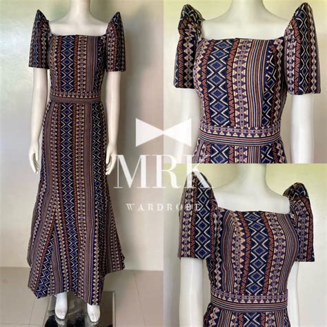 Modern Filipiniana Inabel Serpentina Ethnic Filipiniana Dress