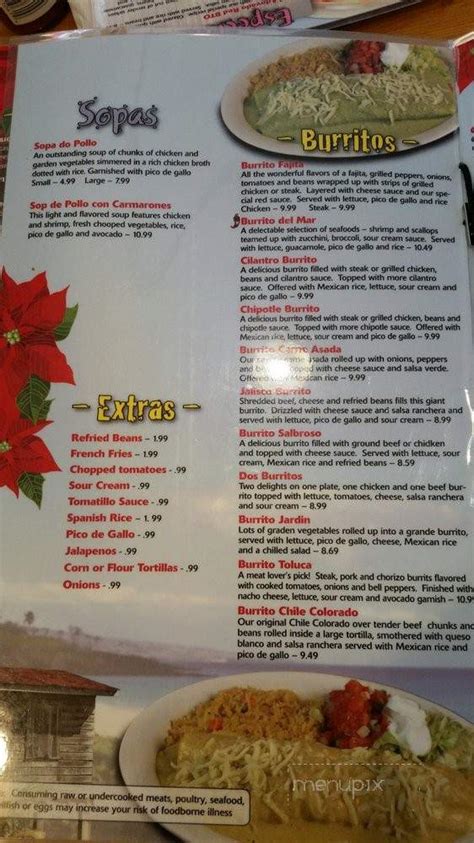 Menu Of Chile Verde In Lawrence In 46226