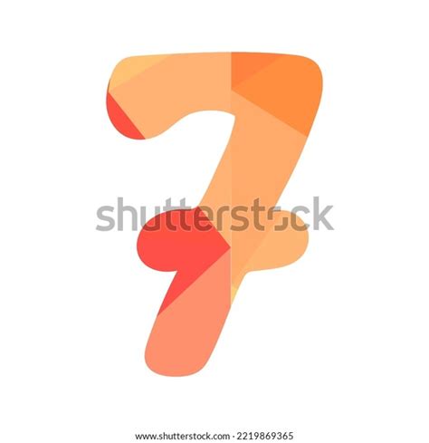 Number Seven Orange Color Vector Illustration Stock Vector (Royalty ...