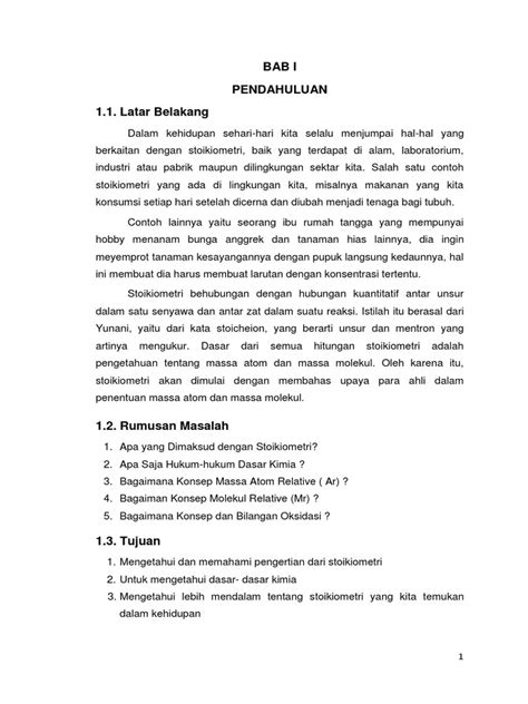 Stoikiometri Makalah Pdf