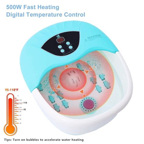 Foot Spa Bath Massager With Heat Bubbles And Vibration Massage And Jets