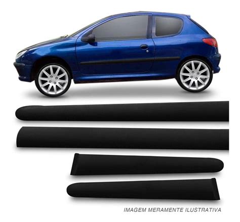 Jogo De Friso Lateral Tipo Borrachão Peugeot 206 00 A 10 2 P