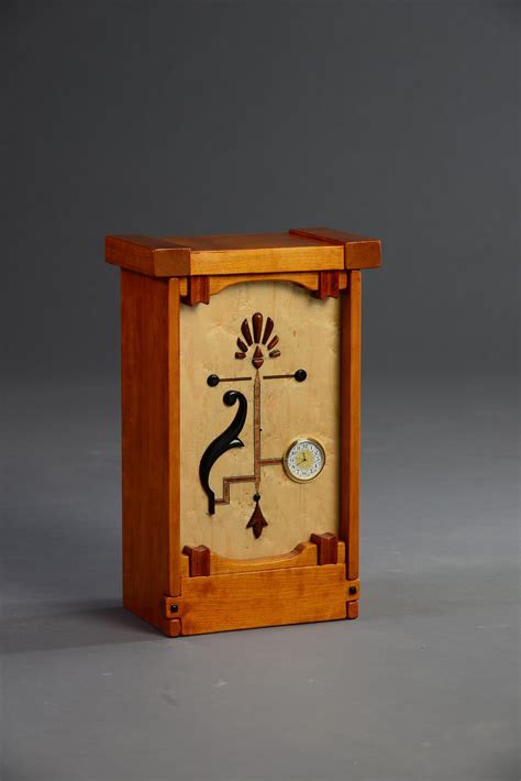 inlaid mantel clock sold brass wolf workshop