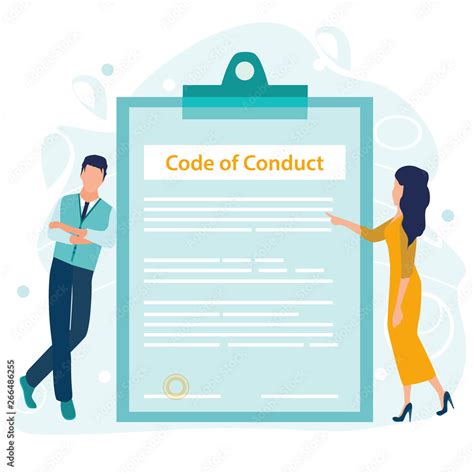 Code Of Conduct Business Ethics Business Man And Woman Looking On A