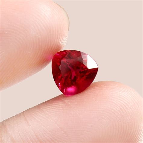 AAA Grade 8x8 MM Natural Blood Red Mozambique Ruby Trillion Loose