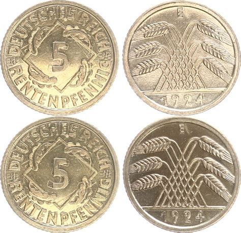 Deutschland Weimar Weimar Pfennig E J Pp Polierte Platte