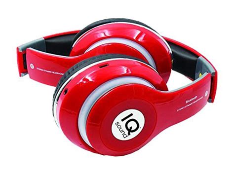 Supersonic Red Iq 130bt Red Bluetooth Wireless Headphones And Mic