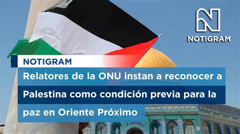 Relatores de la ONU instan a reconocer a Palestina como condición