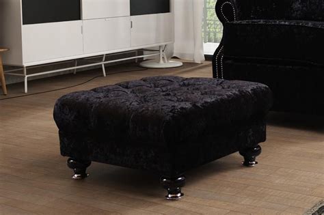 Jackson Crushed Velvet Fabric Footstool Crushed Velvet Fabric