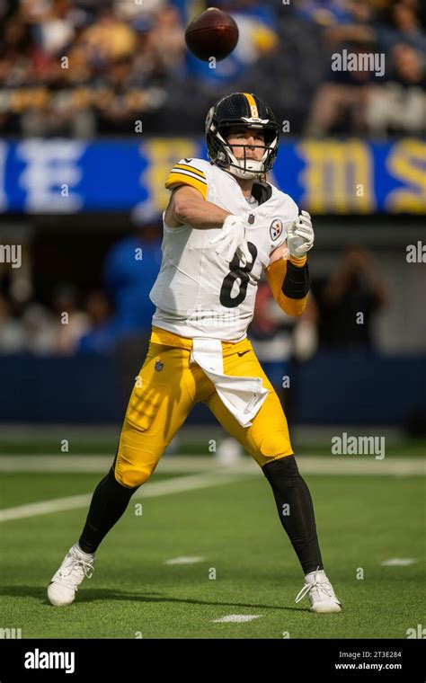 Pittsburgh Steelers Quarterback Kenny Pickett 8 Throws A Pass During