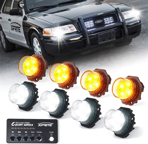 Amazon Xprite White Amber LED Hideaway Strobe Lights Kit 20