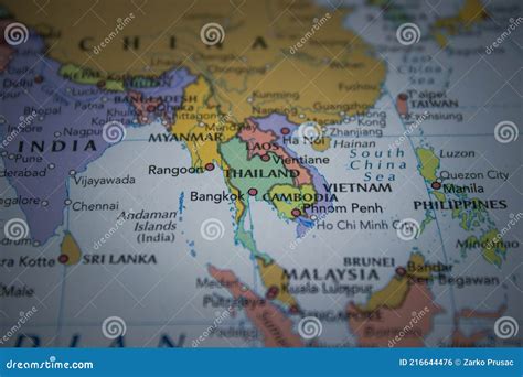 Thailand on the Political World Map Stock Photo - Image of guide ...