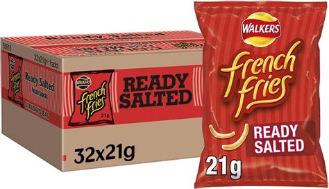 Walkers Crisps French Fries Ready Salted Snacks 21g Case Of 32