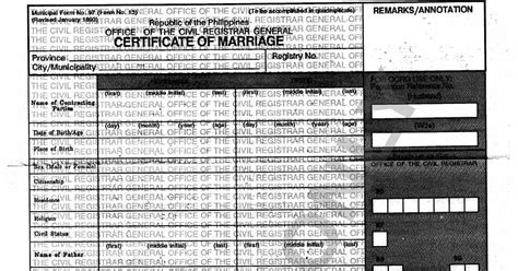 Certificate Of Marriage Philippines