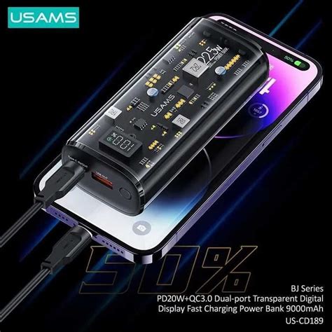 Usams Power Bank Mah Powerbank Pd W Qc Fast Charge Digital