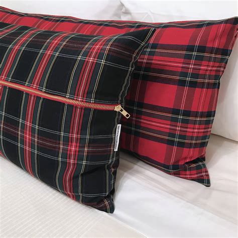 Oversized Red Plaid Lumbar Pillow Cover Christmas Lumbar Pillow