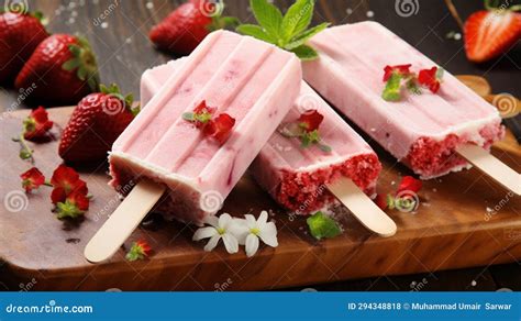 Fresh And Juicy Strawberry Dessert On Wooden Table Generated By Ai Tool