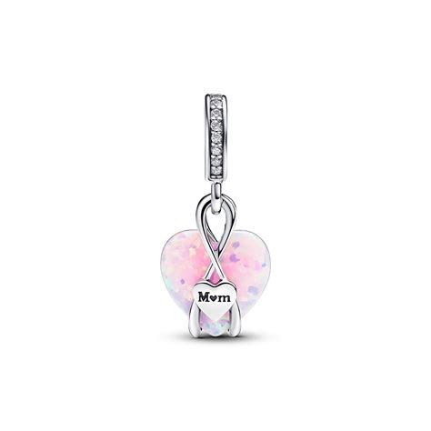 Pandora Mom Opalescent Heart Dangle Charm – Pancharmbracelets