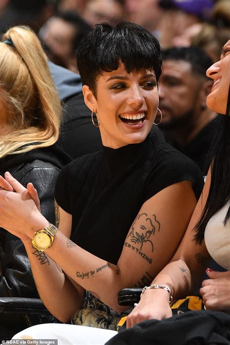 Halsey Shows Off Arm Tattoos As She Enjoys Night Out At La Lakers Game