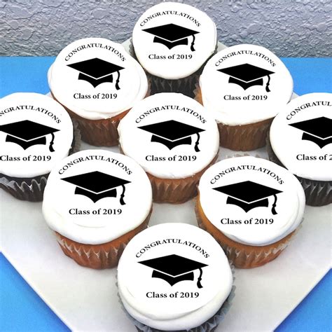 School Graduation Edible Icing Image Cupcake Toppers Pre Cut Etsy