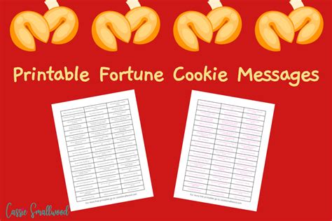 Free Printable Fortune Cookie Messages and Sayings - Cassie Smallwood