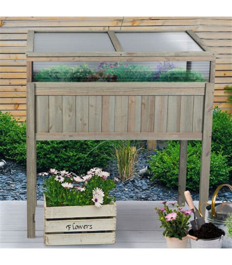 Carr Potager Avec Serre Sur Pied En Bois X X Cm