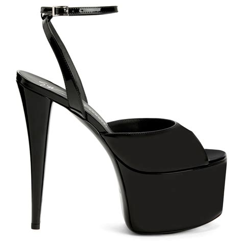 Gz Aida Ankle Straps Open Toe Mules Black Sandals Heels