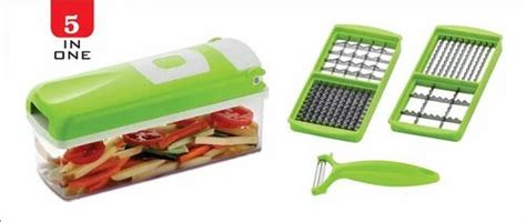 Green Plastic Pexon 5 In 1 Multifunction Vegetable Cutter For Home At