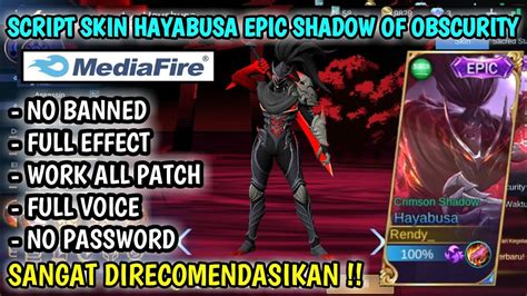 Script Skin Hayabusa Epic Shadow Of Obscurity Full Effect With