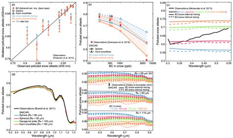 Comparisons Of Bc Polluted Snow Albedo From Observations And Snicar