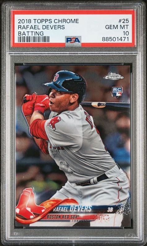 2018 TOPPS CHROME RAFAEL DEVERS ROOKIE CARD BATTING RC PSA 10 GEM MINT