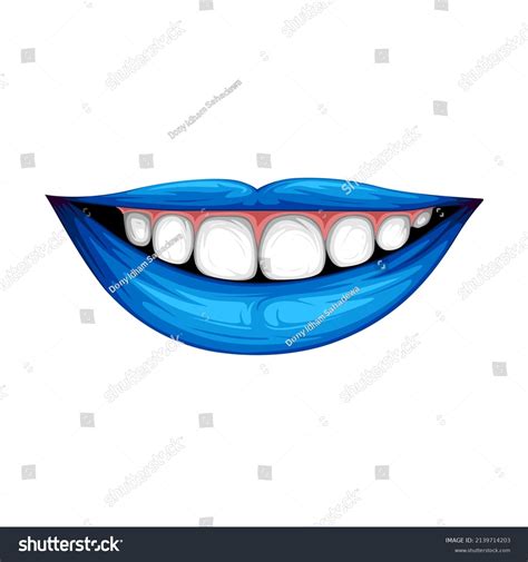 Smiling Blue Lips Vector Isolated On Stock Vector Royalty Free