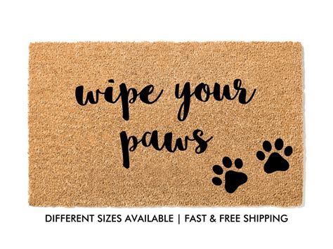 wipe  paws doormat unique gift  pet lovers dog lover gift cat