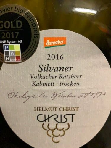 Helmut Christ Volkacher Ratsherr Silvaner Kabinett Trocken Vivino