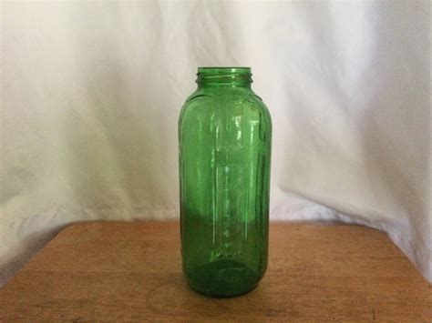 Vintage Green Glass Refrigerator Bottle Sunsweet Prune Juice Embossed 40oz Juice And Water