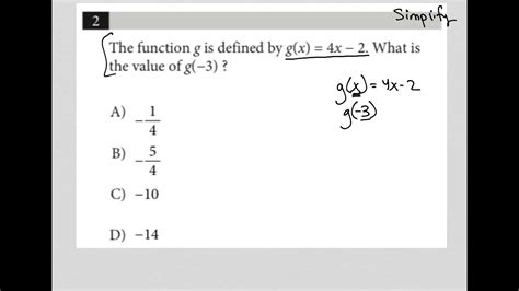 The Function G Is Defined By G X 4x 2 What Is The Value Of G 3 Youtube