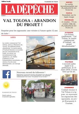 Val Tolosa abandon du projet NON à Val Tolosa